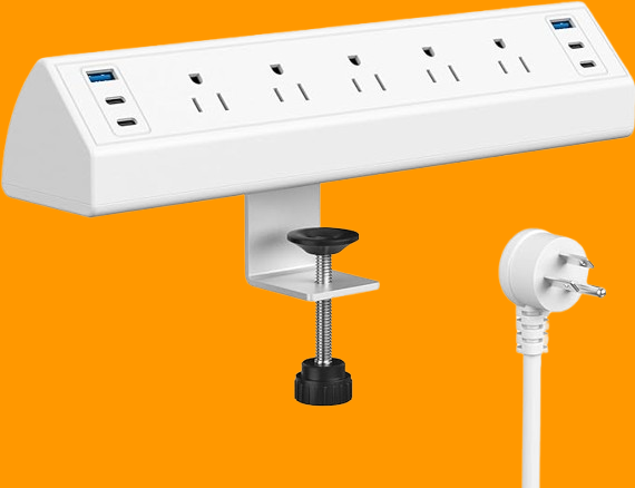 Desk Clamp Power Strip USB C