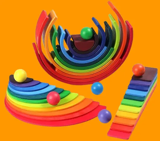 Wooden Rainbow Stacker Set