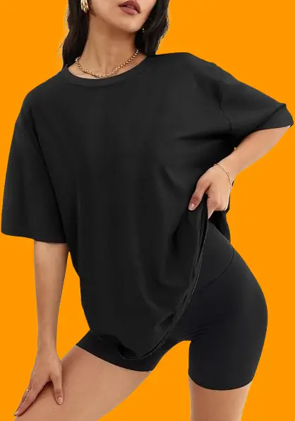 Womens Oversized T Black Shirts