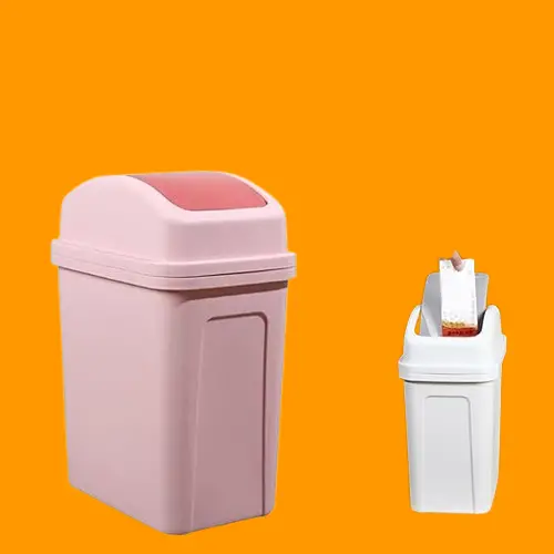 4 Gallon Mini Trash Can with Swing-Top Lid