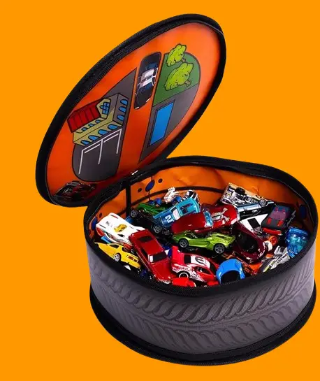 Hot Wheels Tara Toy: ZipBin Wheelie Track Pack – Unzips Into A Racetrack Mat, Holds 100 Toy Cars