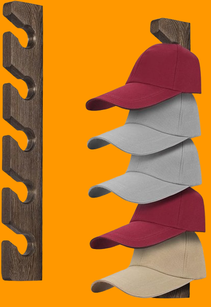 Hat Rack for Wall Baseball Cap Organizer