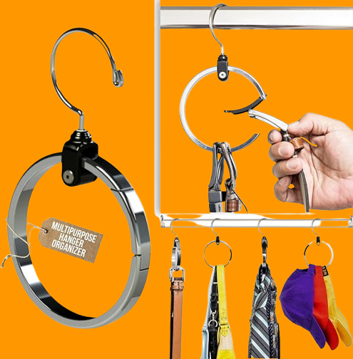 Holder for Belts, Baseball Hats, Ties, Scarves, Purses and Much More Versatile Hanger