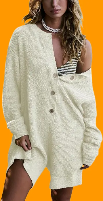 Knit Sweater Romper Womens