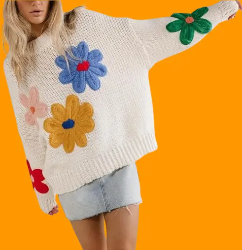 Women Floral Sweater