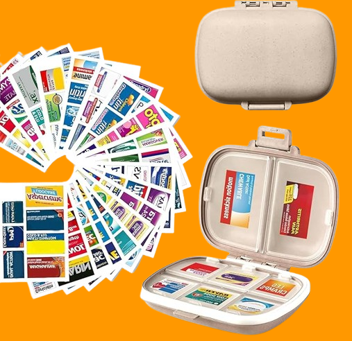 Pill Organizer with Medicine Labels Travel