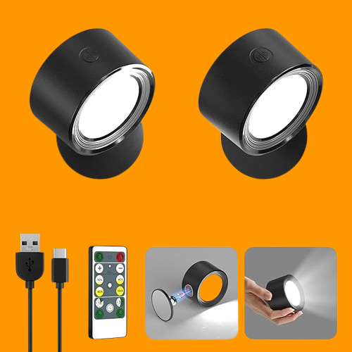 LED Wall Mounted Lights 2 Pcs with Remote