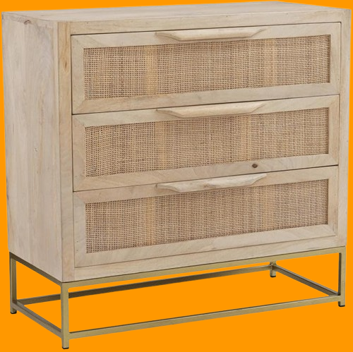 Powell Janie Rattan Cabinet Three Drawers