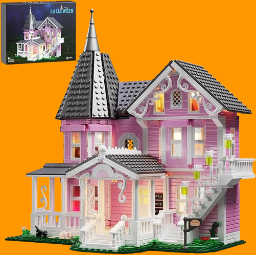 Pink Palace House Building Set with Lights