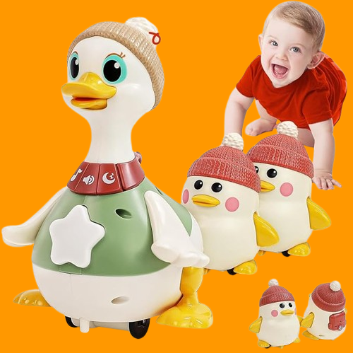 HOLA Baby Toys 6-12 Months – 3 Pack Swinging Ducks Tummy Time Toys