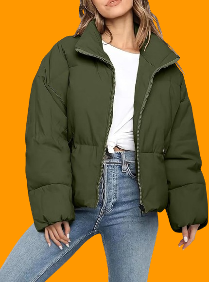 Polu Women’s Winter Cropped Puffer Jacket