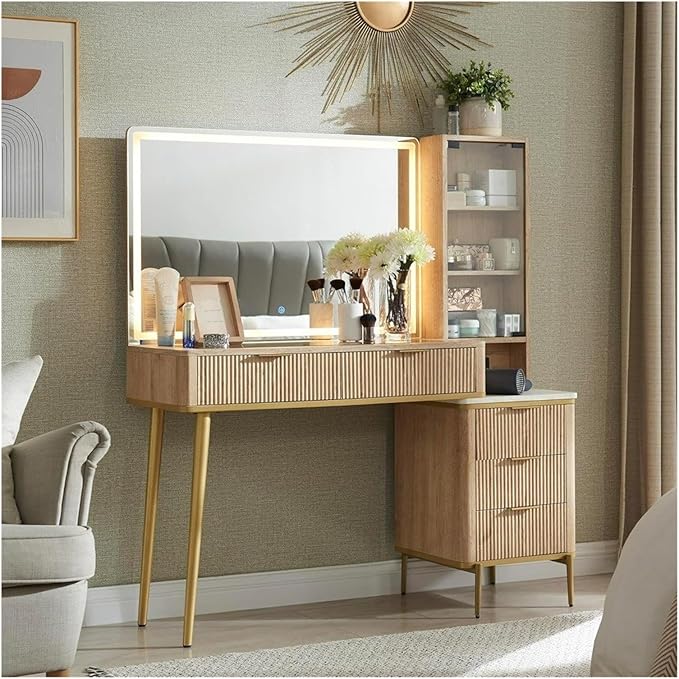 Makeup Vanity Desk with 36″ Lighted Mirror