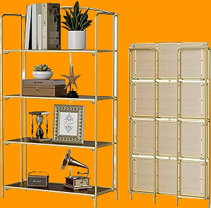 Crofy No Assembly Folding Bookshelf for Living Room