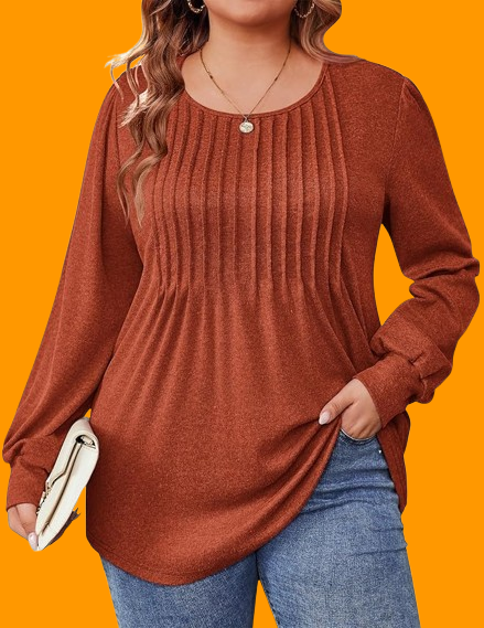 Women’s Plus Size Long Sleeve Tunic Tops