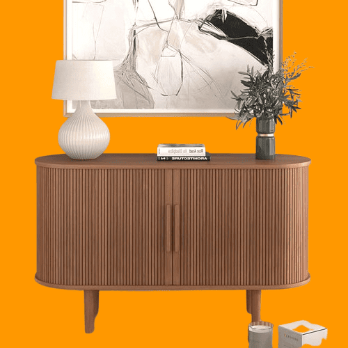 Sideboard Tambour Storage Cabinet