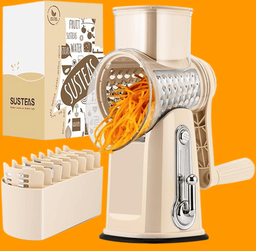 SUSTEAS Rotary Cheese Grater with Handle – Vegetable