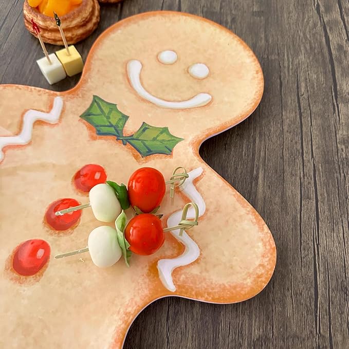 Gingerbread Man Shaped Platter for Christmas