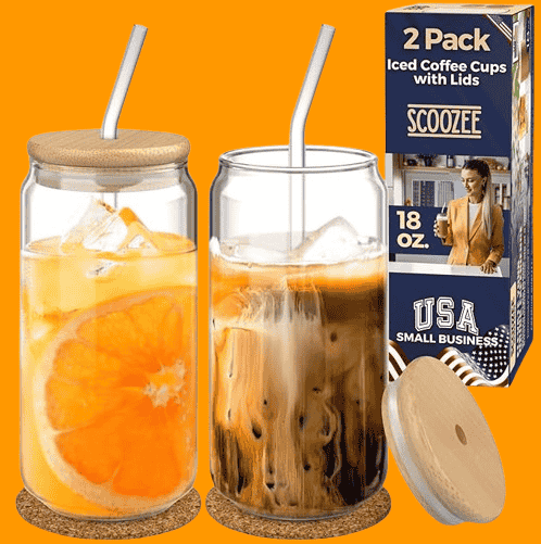 Scoozee Iced Coffee Cups with Lids