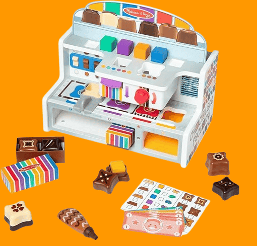 Melissa & Doug Wooden Chocolate Factory Pretend Play Set