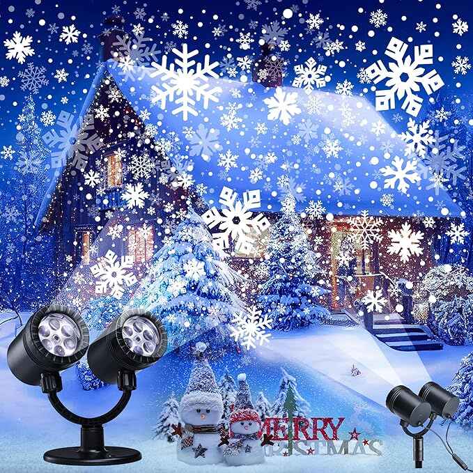 Toodour Snowflake Christmas Projector Lights Outdoor