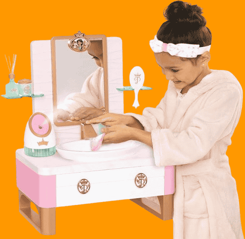 Disney Princess Style Collection Girls Deluxe Day Spa with Realistic SSteamer, Toy sink