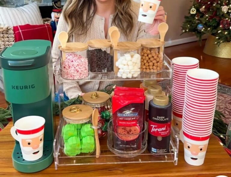 Amazon Christmas themed hot cocoa bar