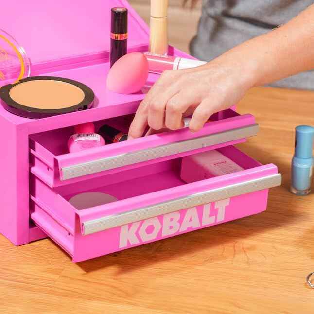 Mini 2-Drawer Bubble Gum Pink Steel Tool Box