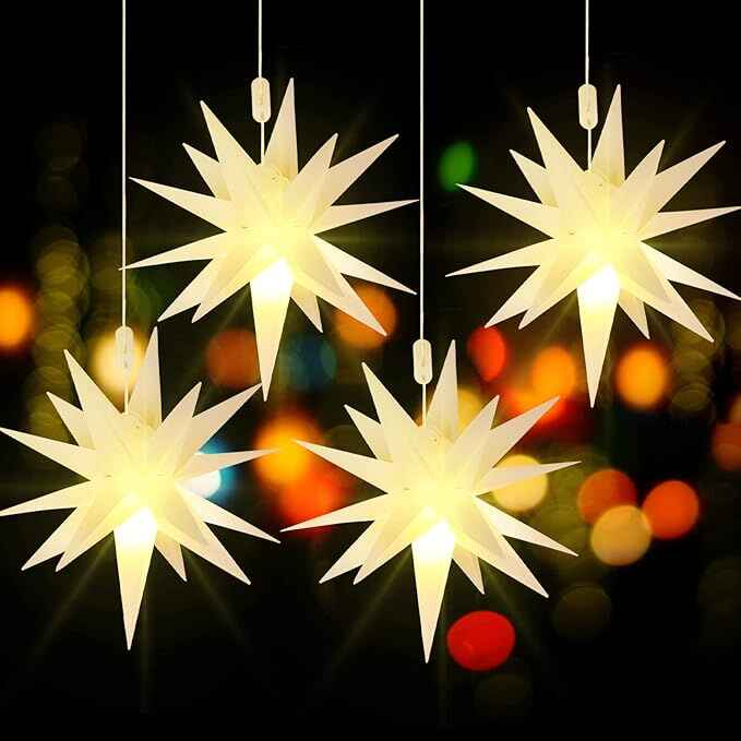 21 Inches White Large Moravian Star Outdoor Ligh