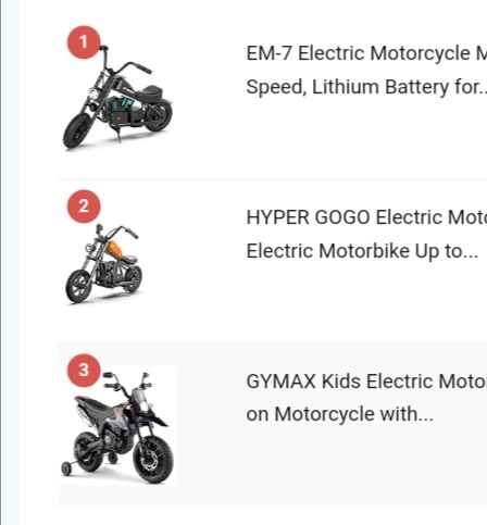 EM-7 Electric Motorcycle Mini Motorbike for Kids Aged 6~10