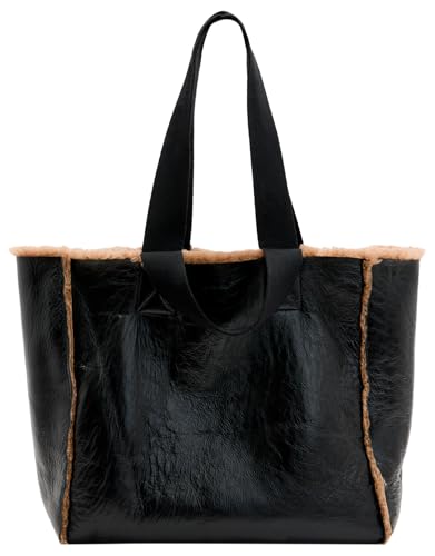 AllSaints IZZY Shearling Tote, Brown