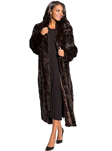 Henig Furs Full Length Mink Fur Coat with Shawl Collar and Bracelet Cuffs