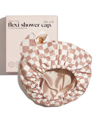 Kitsch Luxury Shower Cap for Women Waterproof – Flexi Satin Lined Shower Cap