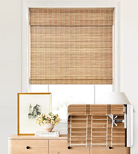 LazBlinds No Tools No Drill Cordless Bamboo Roman Shades (window blind)