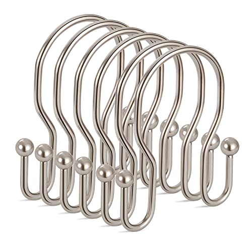 24 Pack Double Shower Curtain Hooks Rings