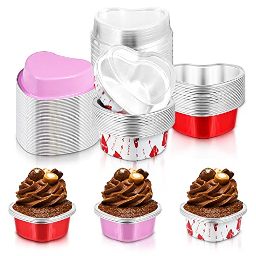 Cunhill 30 Sets Heart Shaped Cake Pans with Lids