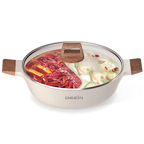 Dezin 5-QT Double-flavor Shabu Shabu Pot with Divider