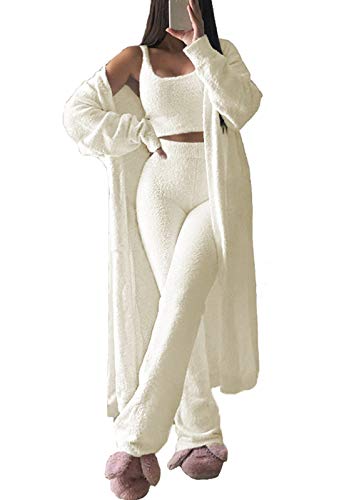 Fixmatti Women’s Fuzzy 3 Piece Sweatsuit