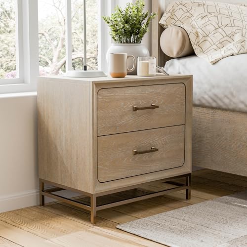 Furniture of America Don Transitional Solid Wood Nightstand