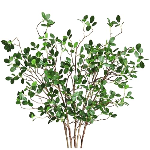 Htmeing Artificial Eucalytus Green Branches Faux Ficus Twig Home Office Shop Decoration