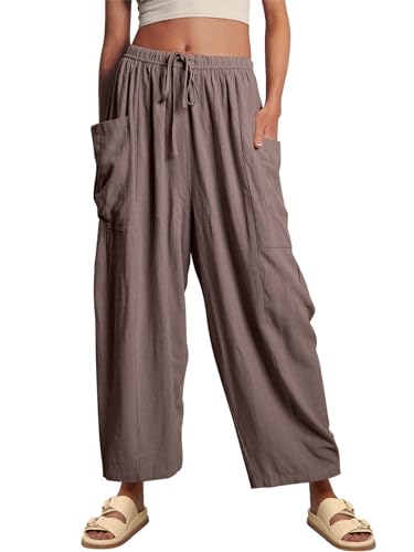 LILLUSORY Women‘s Linen Wide Leg 22 Pants