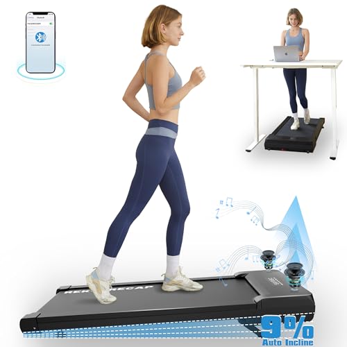 Walking Pad Treadmill with 9% 9-Level Auto Incline