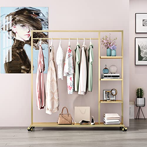 Gold Clothing Rack with Shelf ( gold rack)