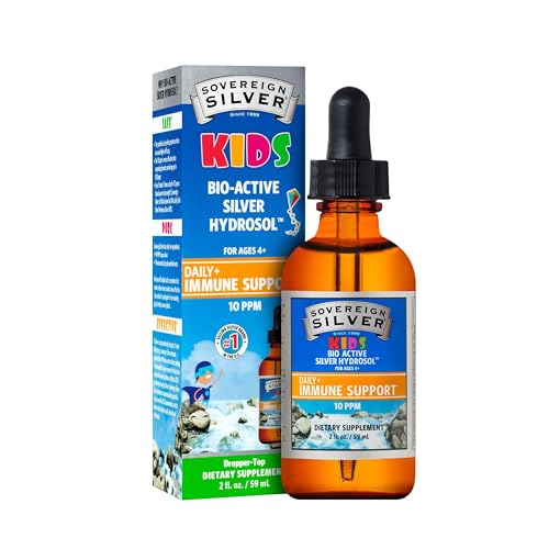 Sovereign Silver Bio-Active Silver Hydrosol for Kids Daily Immune Support – 2 oz Dropper