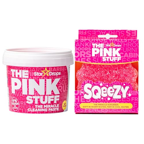 Stardrops – The Pink Stuff Miracle Cleaning Paste & SQeeZY Scrubber Sponge Bundle – All-Purpose