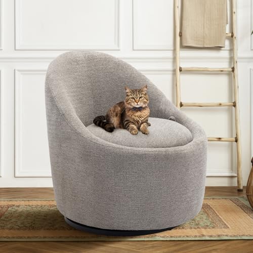 Swivel Accent Chair Barrel Chair, 360° Swivel Chair with Hidden Storage