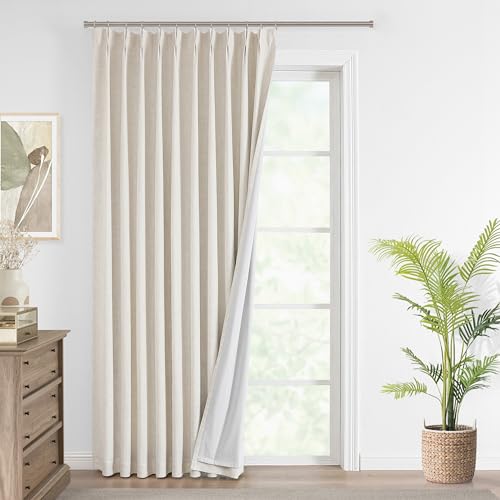 Vision Home Natural Pinch Pleated Full Blackout Curtains Linen