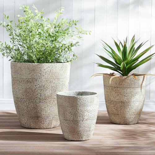 17.7″+13.8″+9.8″ Dia Round Concrete Planter Set of 3