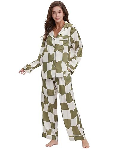 Womens Silk Satin Pajamas Set