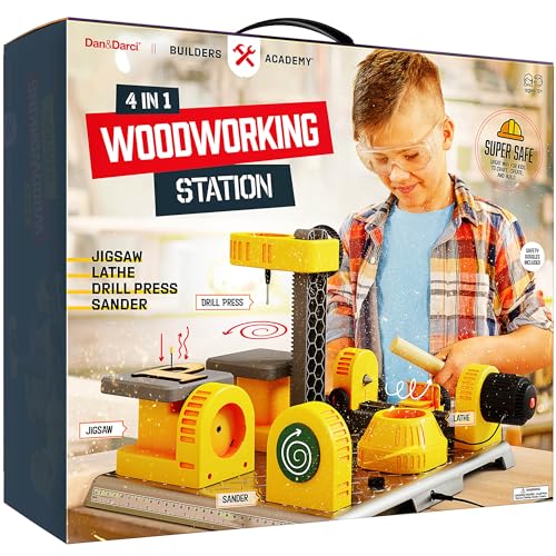 Build 4 in 1 Woodworking Station for Kids