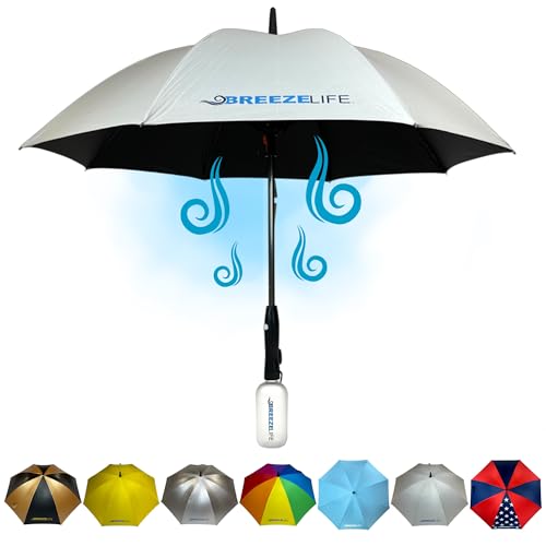 Rechargeable Mister Breeze, Sun Umbrella with Fan and Mister